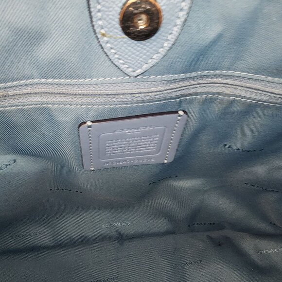 Coach Large Blue Bailey Carryall Shoulder Tote Bag EUC - Picture 6 of 16